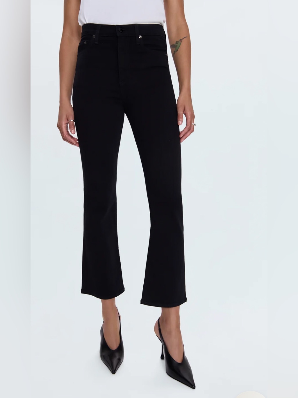 Pistola Lennon High Rise Crop Boot Jeans Noir Black Size 33 Nwt